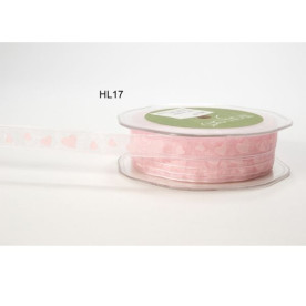 Стрічка Sheer Hearts рожева від May Arts, 90 см.