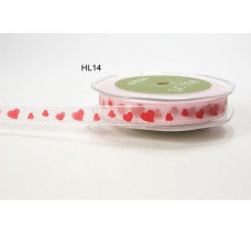 Лента Sheer Hearts розово-красная от May Arts, 90 см.