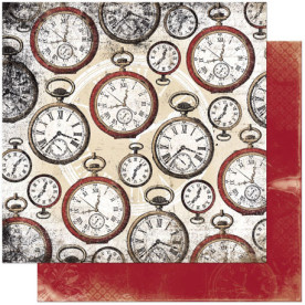 Двусторонняя скрапбумага Timepiece Tick Tock от Bo Bunny