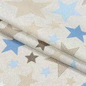 Бязь набивна, Зірки, 100% бавовна, 140 г/м2, 50x55