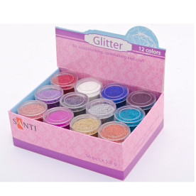 Набор глиттера 12 цветов, по 1,8 г. от Santi