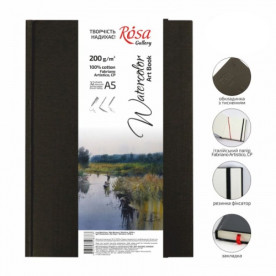 Блокнот для акварелі A5, 200г/м2, середнє зерно, 32 листа, папір білий, Artistico CP, Rosa Gallery