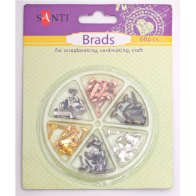 Набір брадс "Металеві гвоздики", 60 шт від Santi