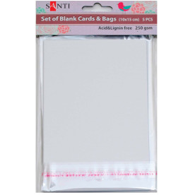 Набір білих перламутрових заготовок для листівок, 10см * 15см, 250г / м2, 5шт. від Santi