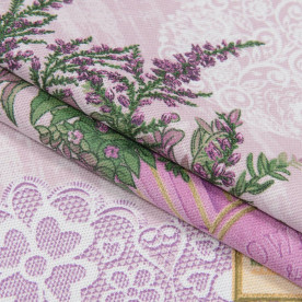 Тканина рогожка, Прованс, 100% бавовна, бузковий, 163 г / м2, 60х50 см