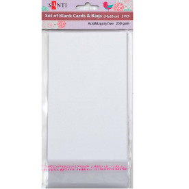 Набір білих перламутрових заготовок для листівок, 10см * 20см, 250г / м2, 5шт. від Santi