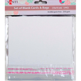 Набір білих перламутрових заготовок для листівок, 15см * 15см, 250г / м2, 5шт. від Santi