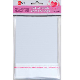 Набір білих текстурованих заготовок для листівок, 10см * 15см, 250г / м2, 5шт. від Santi