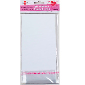 Набір білих текстурованих заготовок для листівок, 10см * 20см, 250г / м2, 5шт. від Santi