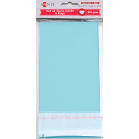 Набор голубых заготовок для открыток, 10см*20см, 230г/м2, 5шт. от Santi
