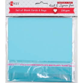 Набор голубых заготовок для открыток, 15см*15см, 230г/м2, 5шт. от Santi