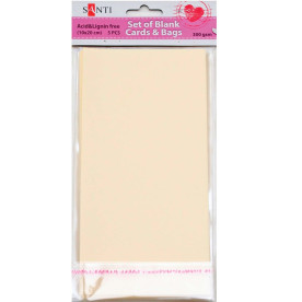 Набір кремових текстурованих заготовок для листівок, 10см * 20см, 300г / м2, 5шт. від Santi
