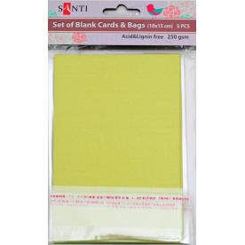 Набір оливкових перламутрових заготовок для листівок, 10см * 15см, 250г / м2, 5шт. від Santi
