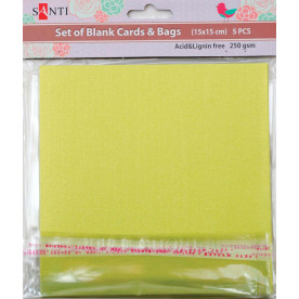 Набір оливкових перламутрових заготовок для листівок, 15см * 15см, 250г / м2, 5шт. від Santi