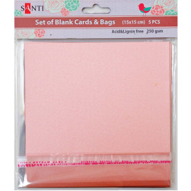 Набір рожевих перламутрових заготовок для листівок, 15см * 15см, 250г / м2, 5шт. від Santi
