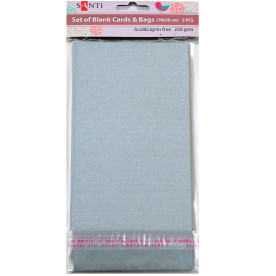Набір сріблястих перламутрових заготовок для листівок, 10см * 20см, 250г / м2, 5шт. від Santi