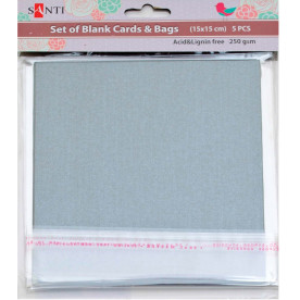 Набір сріблястих перламутрових заготовок для листівок, 15см * 15см, 250г / м2, 5шт. від Santi