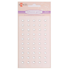 Набор страз клеевых белых, 50 шт, 5 мм от Santi.