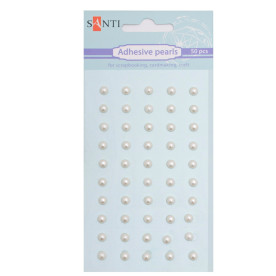 Набор жемчужин клеевых перламутровых, 5мм, 50 шт от Santi
