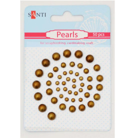 Набір перлин самоклеючих бронзових, 50 шт,  Santi