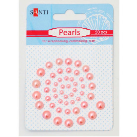 Набір перлин самоклеючих рожевих, 50 шт, Santi