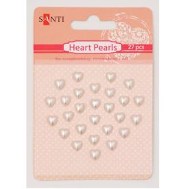 Набор жемчужин самоклеющихся сердечки перламутровые, 27 шт от Santi