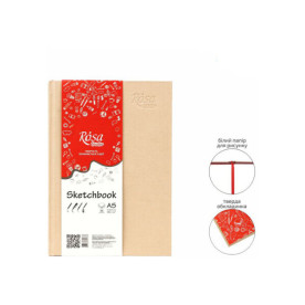 Блокнот A5, 14,8*21см, 100г/м, 96 л, кремовий, Rosa Studio