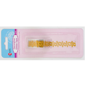 Стрічка самоклеюча блискуча "Квіточки" жовта, 2 м від Santi