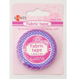 Стрічка текстильна самоклеюча "Фіолетовий горох", 1,5 см * 5м від Santi