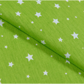 Бязь, Звезды, салатовые, 50х50 см, хлопок 100%, 140 г/м²