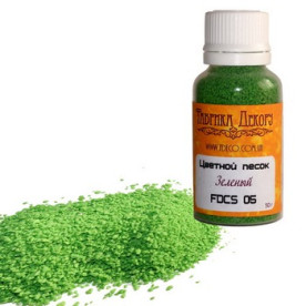 Цветной песок Зеленый, 50 г от Фабрики Декора