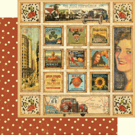 Двосторонній папір для скрапбукінгу 30х30 см Lollapalooza від Graphic 45