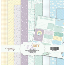 Набор односторонней бумаги 30х30см Baby Boy 10 листов от Scrapmir