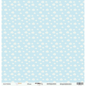 Лист бумаги 30x30 Облака из коллекции Baby Boy от Scrapmir