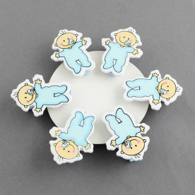 Набор прищепок Мальчик с соской, 6 шт, 35 мм.