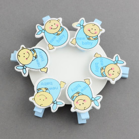 Набір прищіпок Я народився !, 6 шт, 35 мм