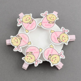 Набор прищепок Я родилась!, 6 шт, 35 мм