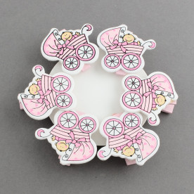 Набір прищіпок Малятко в колясці, 6 шт, 35 мм