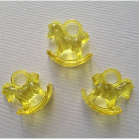 Акрилова підвіска "Конячка" жовтого кольору, 29х27х10 см