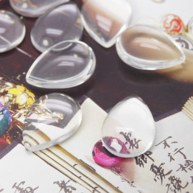 Прозорий скляний кабошон Крапля 18х25 мм, 6 мм завтовшки, 1 шт.