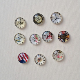 Набір скляних кабошонов Квітковий Рай, 10 шт, розмір 11 мм