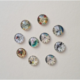 Набор стеклянных кабошонов Весна в Париже, 10 шт , размер 11 мм