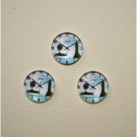 Стеклянный кабошон Лондон, 1 шт, размер 11 мм