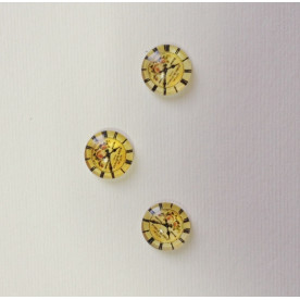 Стеклянный кабошон Цветочные Часики, 1 шт, размер 11 мм
