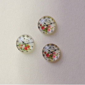 Стеклянный кабошон Винтаж Розы, 1 шт, размер 11 мм