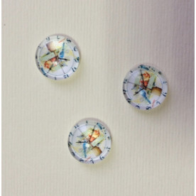 Скляний кабошон Пташки, 1 шт, розмір 11 мм