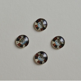 Скляний кабошон Старовинний годинник, 1 шт, розмір 11 мм