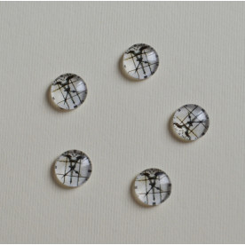 Стеклянный кабошон Париж, 1 шт, размер 11 мм