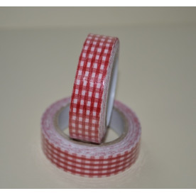 Стрічка тканинна на клейовий основі, темно-червона клітина, 15 мм, 4 м