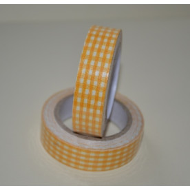 Стрічка тканинна на клейовий основі, жовта клітина, 15 мм, 4 м